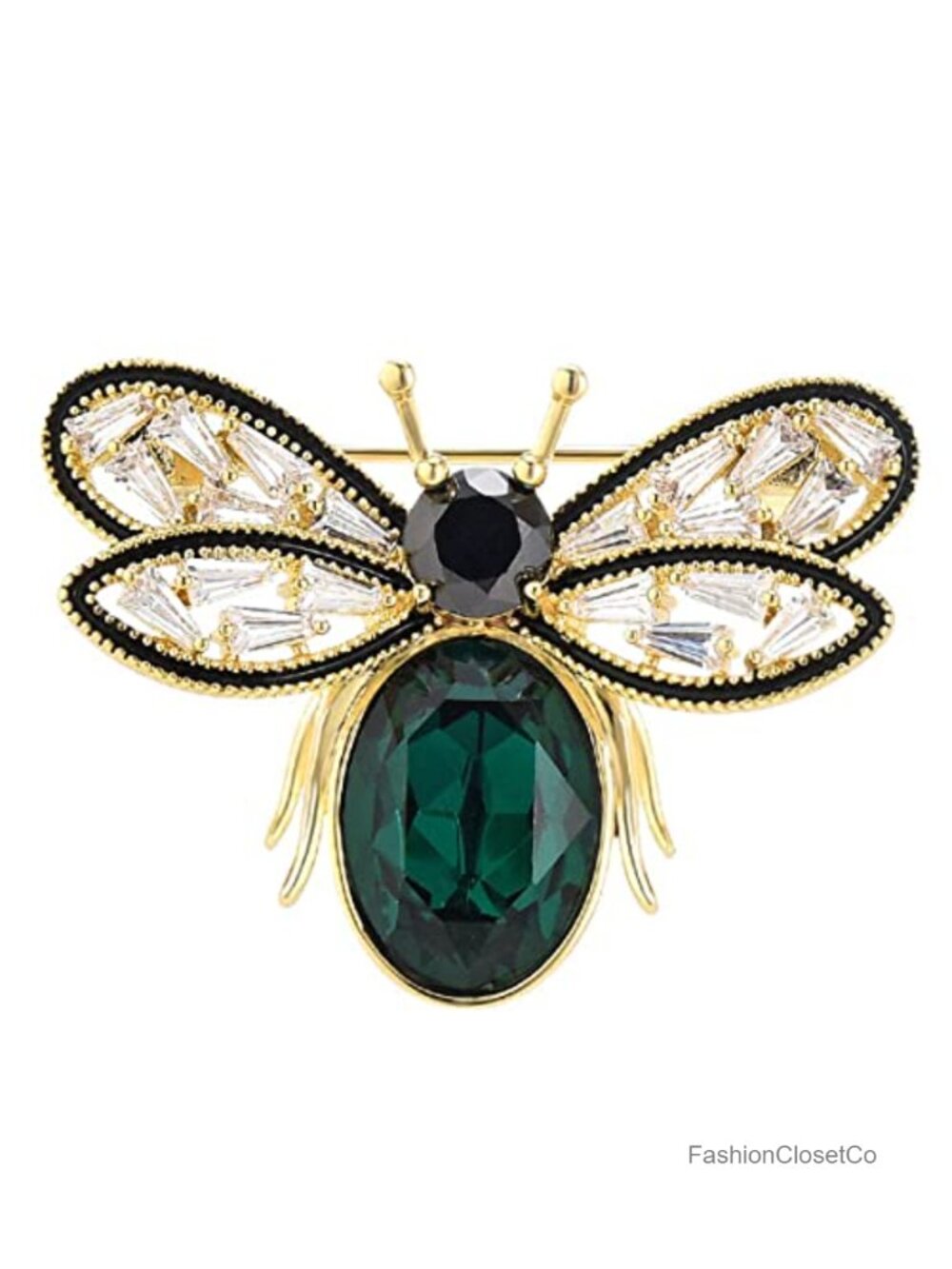 Gold Bumble Bee Brooch Pin Vintage Rhinestone Bee Brooch